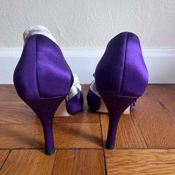 Caparros Purple Satin Bow Pointed Toe Heels – Size 5B – New, Never Worn - Picture 4 of 5